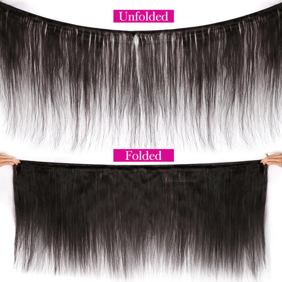 100% Unprocessed 30 40 Inch Straight Human Hair Bundles – Soft & Silky Virgin Hair Extensions Weave
